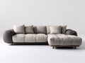 Sofás de esquina tapizados 300x190x82 cm - Beige y gris oscuro - Chaise longue integrada - Diseño moderno para salón