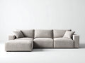 Sofás de esquina tapizados 305x180x82 cm - Beige claro - Chaise longue integrada - Diseño modular moderno para salón