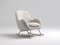 Mecedoras tapizadas 80x90x98 cm - Beige madera natural y negro - Tejido texturizado con patines de madera - Diseño moderno para salón y dormitorio