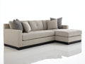 Sofás de esquina tapizados en tela 280x170x82 cm - beige y negro - diseño moderno con chaise longue