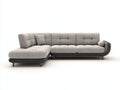Sofás de esquina tapizados 300x170x78 cm - gris claro-negro - diseño modular con módulo alargado