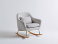 Mecedoras tapizadas en tejido 86x74x88 cm - gris claro madera natural y dorado - diseño moderno