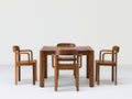 Conjuntos de comedor de jardín de madera 160x90x75 cm - madera natural - mesa rectangular con 4 sillas