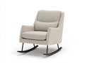 Mecedoras tapizadas en tejido 84x76x96 cm - beige negro y marrón oscuro - diseño moderno para descanso