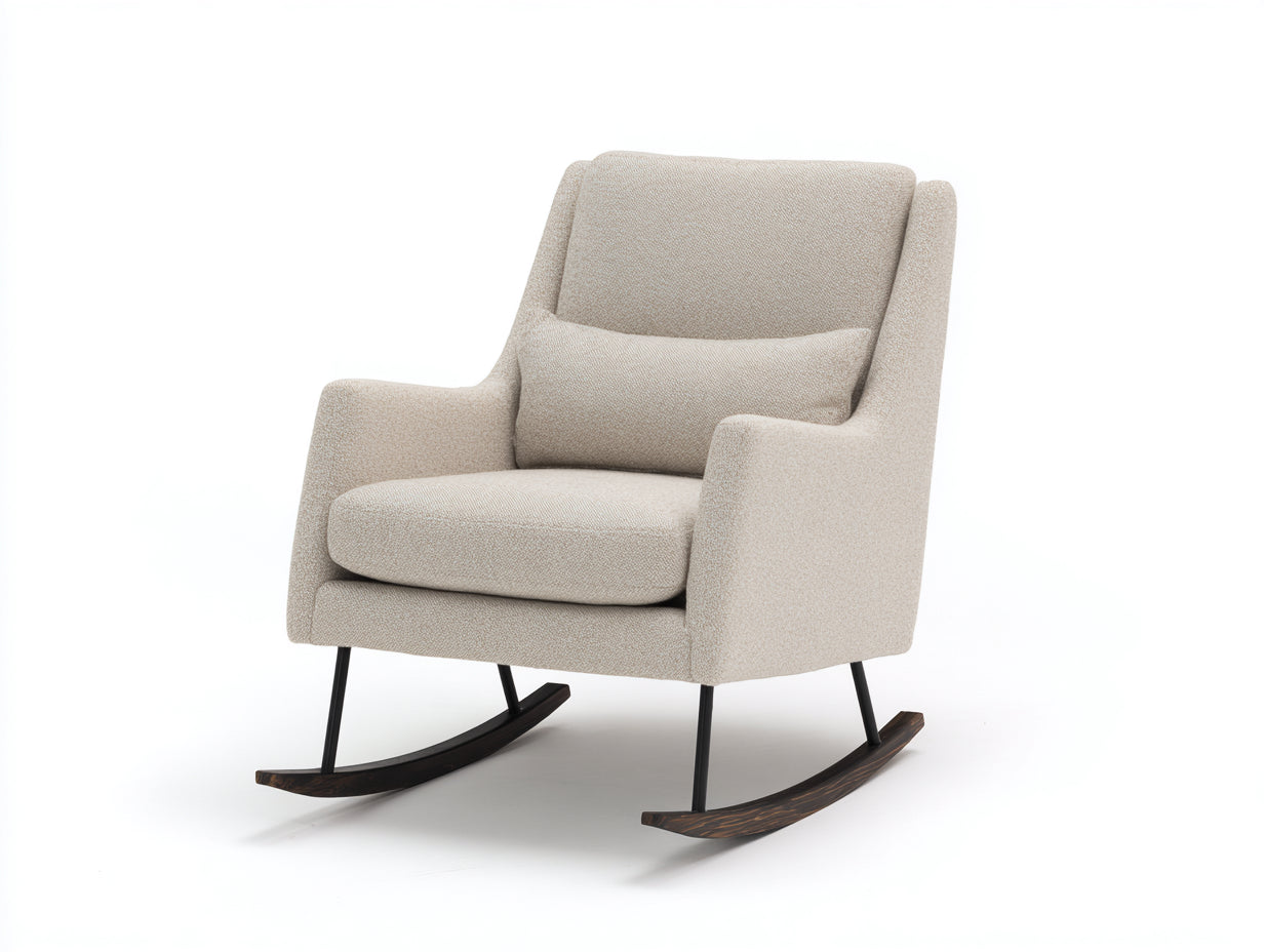 Mecedoras tapizadas en tejido 84x76x96 cm - beige negro y marrón oscuro - diseño moderno para descanso