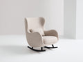 Mecedoras tapizadas 82x88x104 cm - Beige y negro - Tejido texturizado y base curva - Diseño moderno para salón y dormitorio