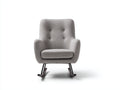 Mecedoras tapizadas 82x85x88 cm - gris claro-negro-marrón oscuro - respaldo capitoné con base curva