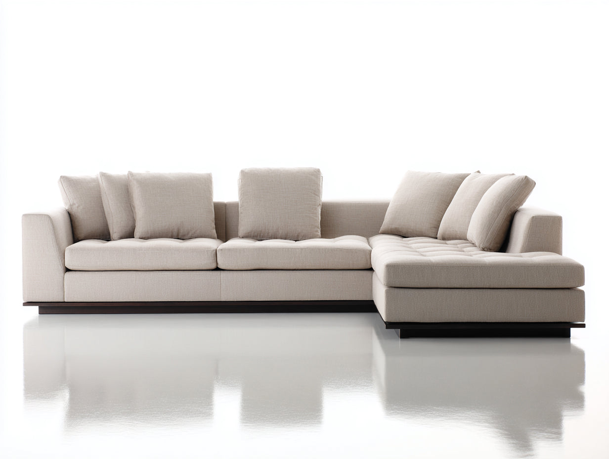 Sofás de esquina de tela 300x220x82 cm - beige-marrón oscuro - chaise longue para salón