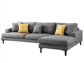 Sofás de esquina tapizados 300x180x82 cm - gris-negro - diseño moderno con módulo alargado