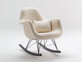 Mecedoras tapizadas 78x85x86 cm - blanco roto-negro - tejido borreguito con base curva