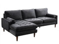 Sofás de esquina de pana 285x165x85 cm - gris antracita-marrón - chaise longue para salón